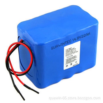 18650 lithium battery pack, 14.8V, 9,600mAh (4S4P)